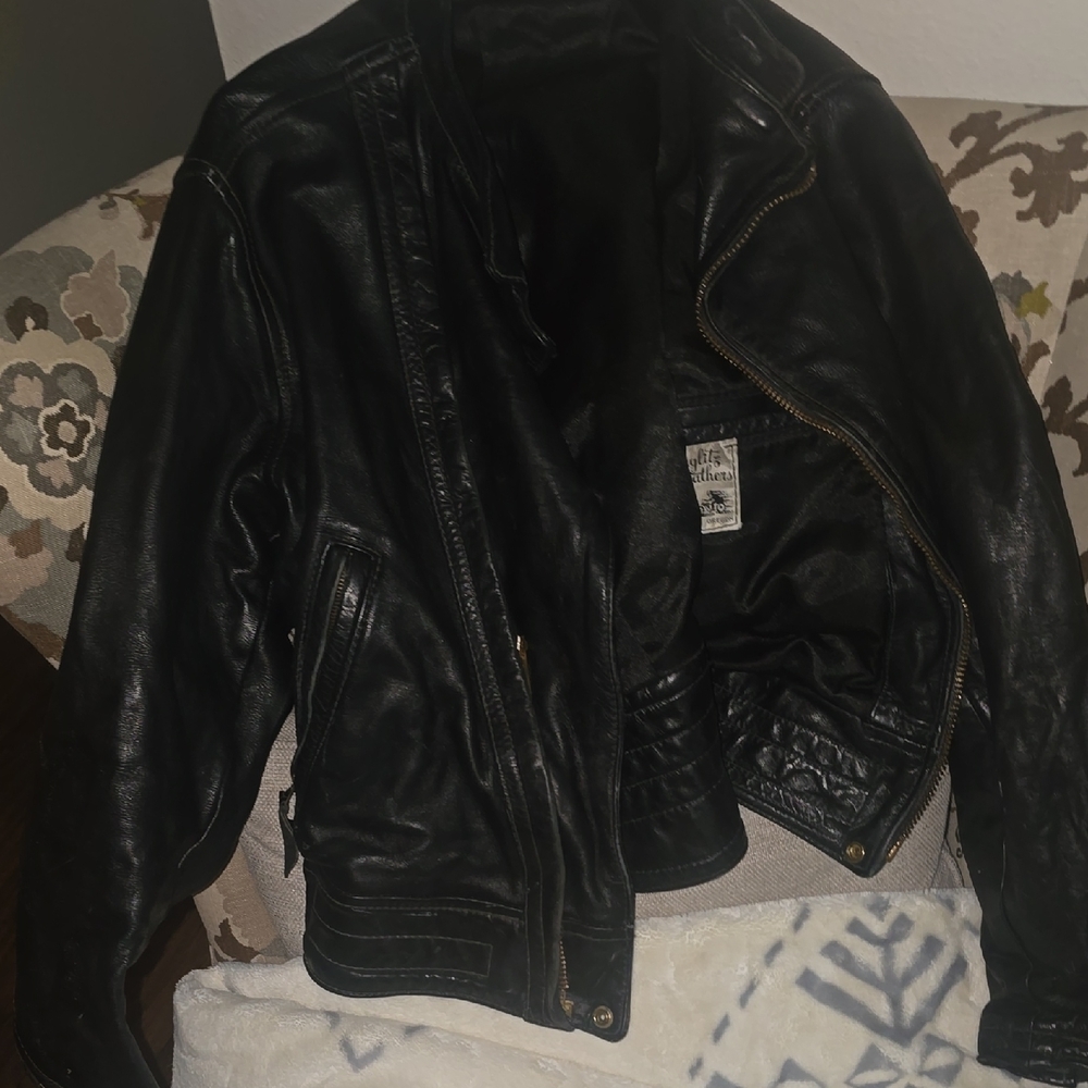 1986 Langlitz Leather Black Leather Biker Jacket